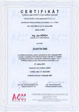 Certifik�t AUDITORA EMS